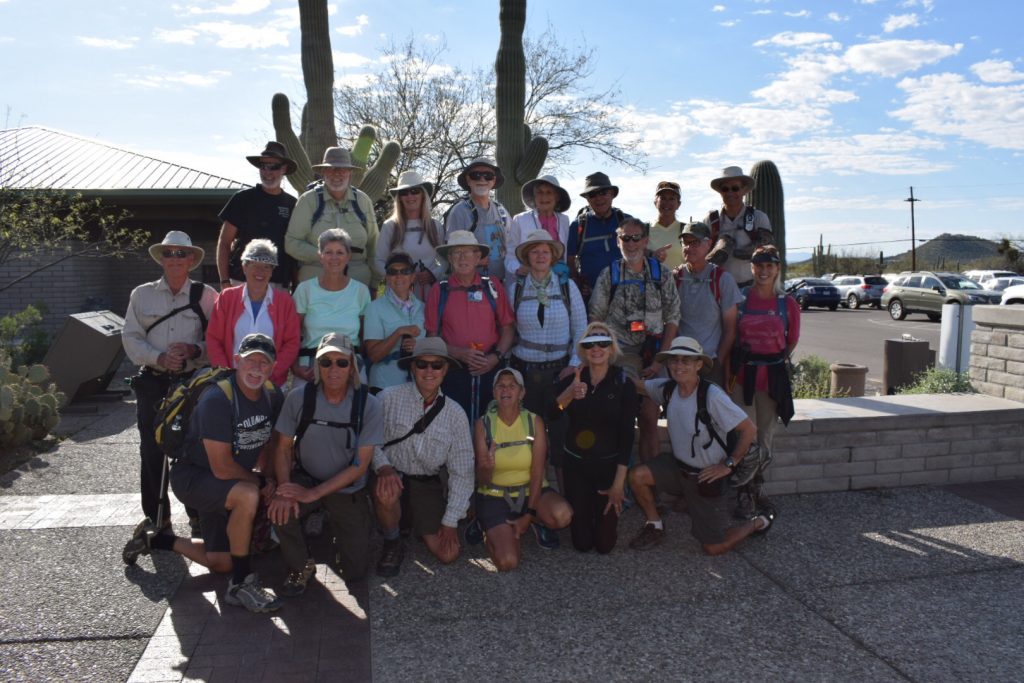 Voyager Hiking Club pose for pix before taking the Phoneline trail