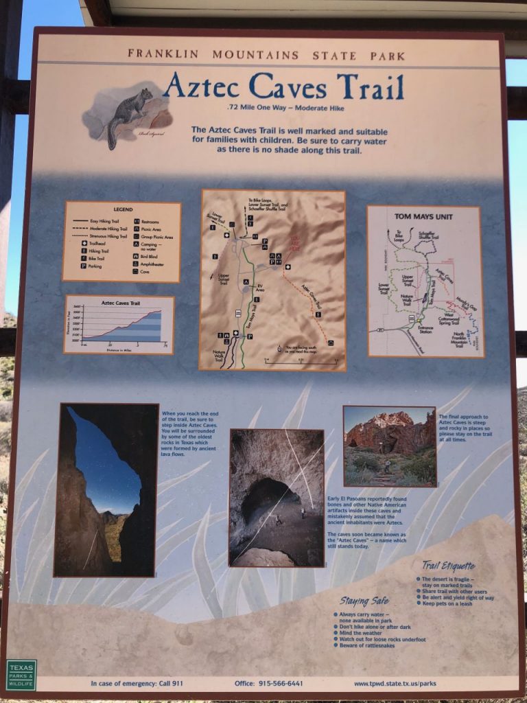Map of the Aztec Caves Trail