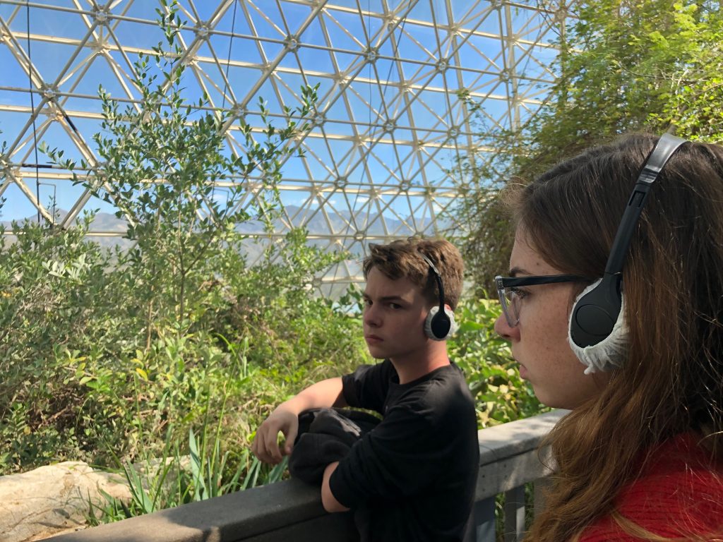 Luke and Kaylin during audio tour of the Biosphere II